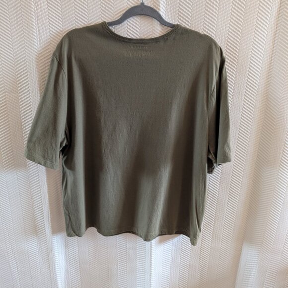 Banana Republic Organic Cotton T-Shirt Olive Green Army Green Large Basics - Picture 3 of 5